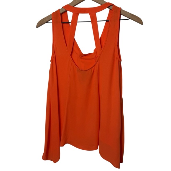 BCBGMAXZRIA ORANGE PEACH WOMEN TOP SLEEVELESS BLOUSE SIZE XS WITH POCKETS - Picture 2 of 7